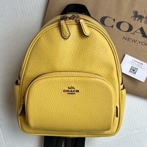 Coach Mini Court Backpack in Retro Yellow